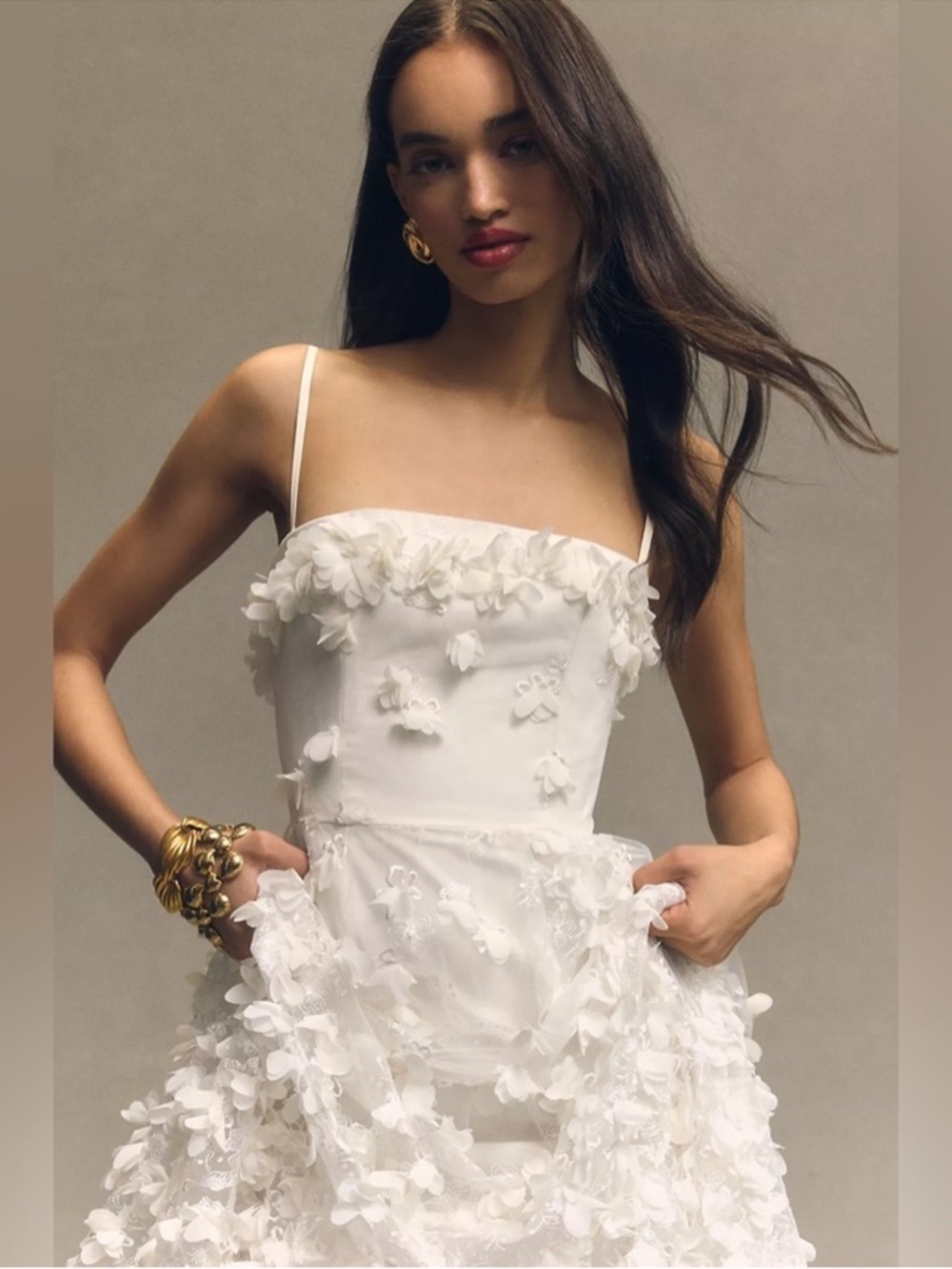 Helsi
Audrey Square-Neck Floral Appliqué Sheer Midi Dress Anthropologie BHLDN - Picture 4 of 13
